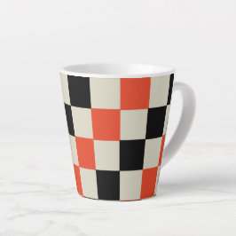 Caneca De Café Latte Preto e Vermelho