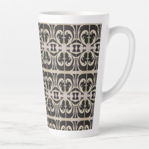 Caneca De Café Latte Preto Elegante e Branco
