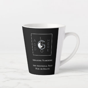 Caneca De Café Latte Preto moderno adicione o seu Marketing comercial d