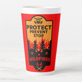 Caneca De Café Latte Prevenção contra incêndios florestais