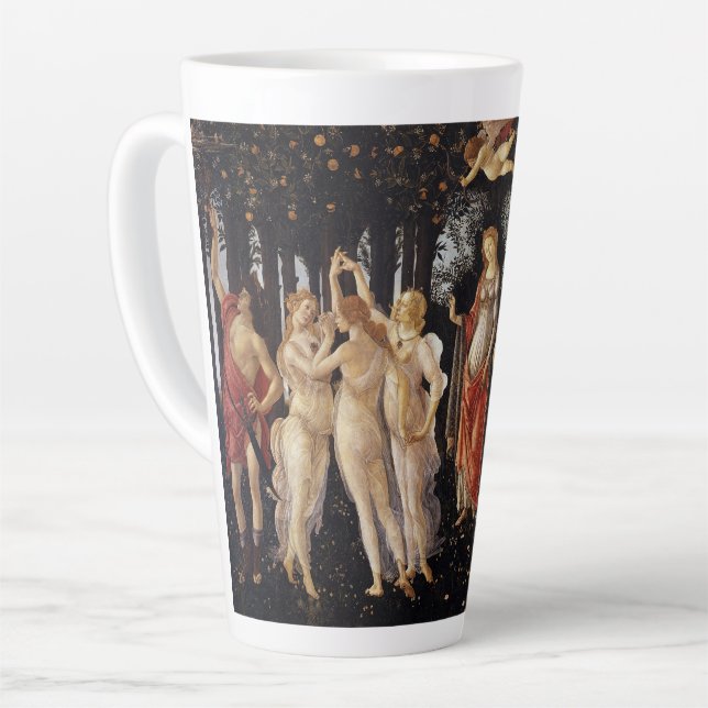 Caneca De Café Latte Primavera, Alegoria da Primavera por Sandro Bottic (Ângulo esquerdo)