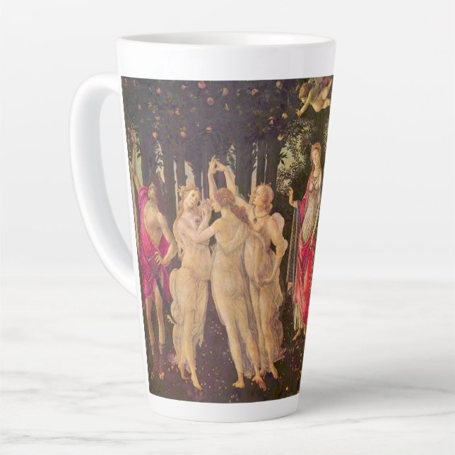 Caneca De Café Latte Primavera, Alegoria de Primavera por Sandro Bottic (Ângulo esquerdo)