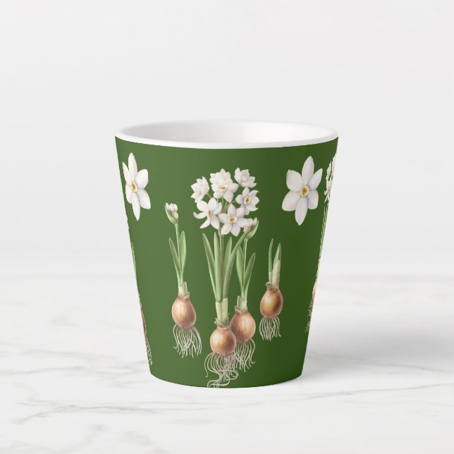 Caneca De Café Latte Primavera Botânica - Primavera Verde-Lata (Frente)