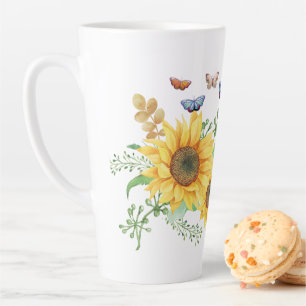 Caneca De Café Latte primavera de girassol