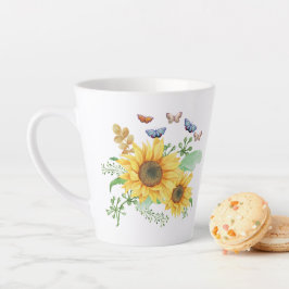 Caneca De Café Latte primavera de girassol