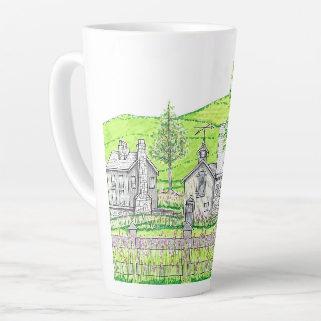 Caneca De Café Latte Primavera Fazenda Lâmpada (Ângulo esquerdo)