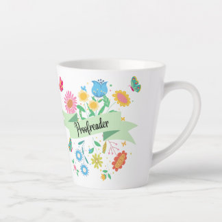 Caneca De Café Latte Primavera Floral Mug Proofreader