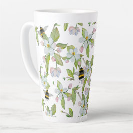 Caneca De Café Latte Primavera jardins e mamangabas