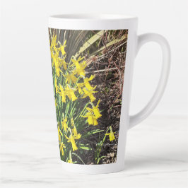 Caneca De Café Latte Primavera Yellow Daffodils Latino