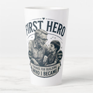 Caneca De Café Latte Primeiro Herói Amigo Para Sempre Dia dos Pais Vint