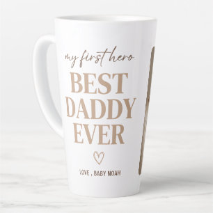 Caneca De Café Latte Primeiro Herói Melhor Papai do Mundo Foto Moderna