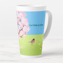 Caneca De Café Latte Primeiro Robin da Primavera