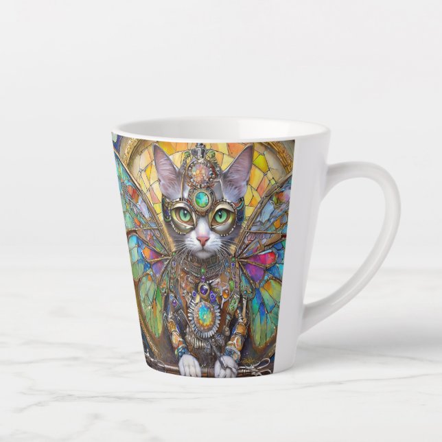 Caneca De Café Latte Prince Kitty Cat da Brigada da Asa da Borboleta (Direita)