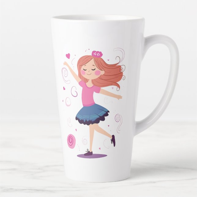 Caneca De Café Latte Princesa Dançante Ballerina Latte Mug (Direita)