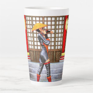 Caneca De Café Latte Princesa Guerreira Mística Estilo Fantasia Orienta