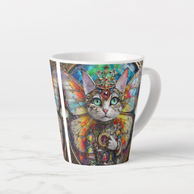 Caneca De Café Latte Princesa Kitty Cat, da Brigada da Asa da Borboleta (Ângulo direito)