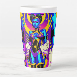 Caneca De Café Latte Princesa na Prowl - Ken Gage Art