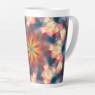 Caneca De Café Latte Prismático Caleidoscópico Psicodélico Mandala