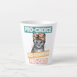 Caneca De Café Latte Pró-Escolha, Pro-Feminismo, Pro-Cat   Tambor