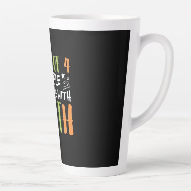 Caneca De Café Latte Professor De Matemática Lutando Com Matemática (Direita)