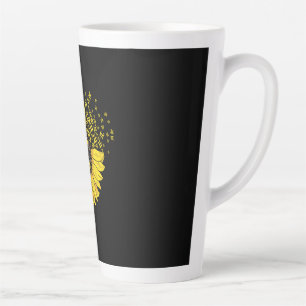 Caneca De Café Latte Professor de Matemática Pi Número Girassol