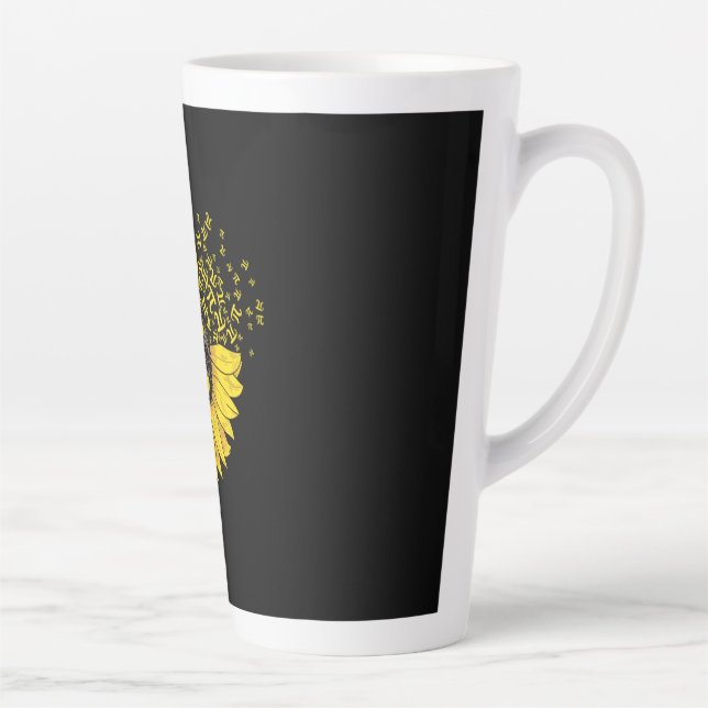 Caneca De Café Latte Professor de Matemática Pi Número Girassol (Direita)