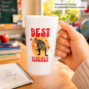 Caneca De Café Latte Professor Dinossauro Engraçado Melhor