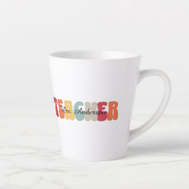 Caneca De Café Latte Professor-Ensino-Ensino-Retro-Funny