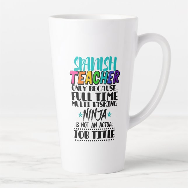 Caneca De Café Latte Professor Espanhol Apenas Porque Multitarefa De Te (Direita)