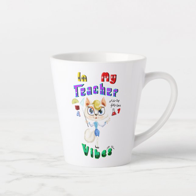 Caneca De Café Latte Professora (Direita)