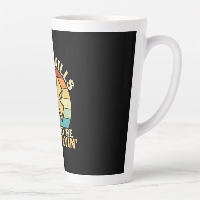 Caneca De Café Latte Professora De Matemática Eu Tenho Habilidades (Direita)
