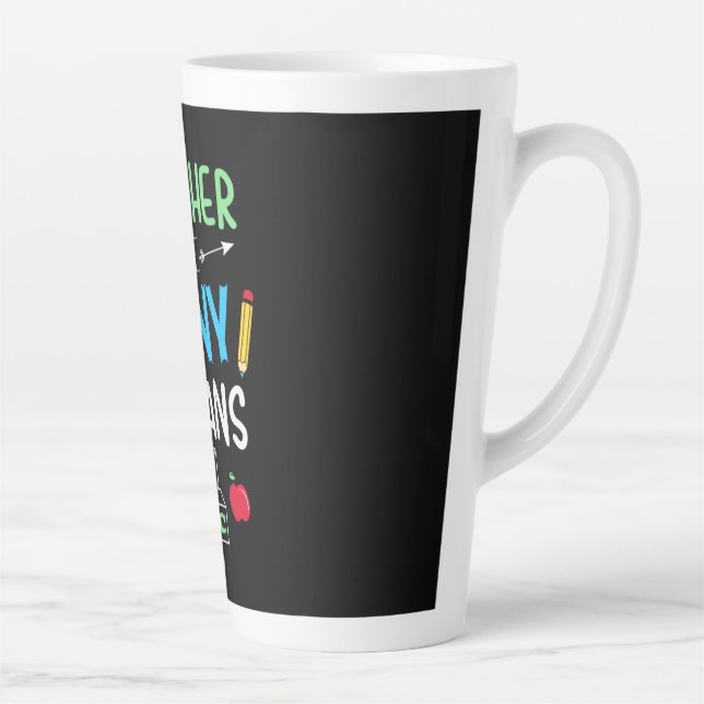 Caneca De Café Latte Professora Dotada Professora Minúscula Humana (Direita)