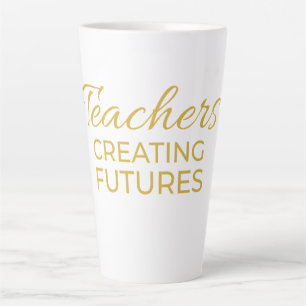 Caneca De Café Latte Professores Criando Futuros Preto Dourado Motivaci