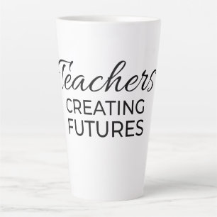 Caneca De Café Latte Professores Criando Futuros Preto Ouro Motivaciona