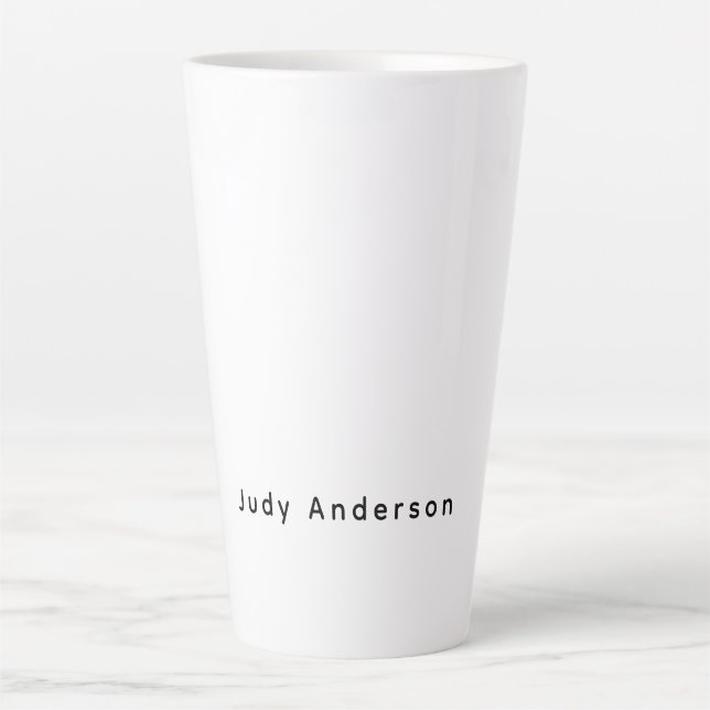 Caneca De Café Latte Profissional Simples Moderno Elegante Seu Nome (Frente)