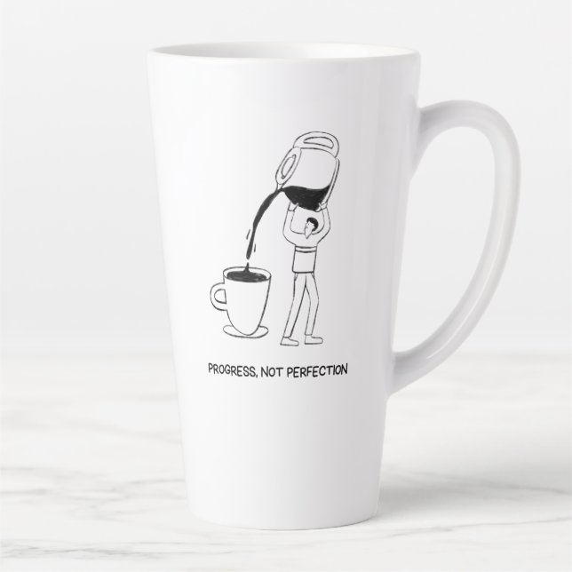Caneca De Café Latte Progress. Not Perfection Mug (Direita)