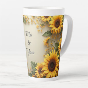 Caneca De Café Latte Projeto de Jardim de Girassóis de Verão
