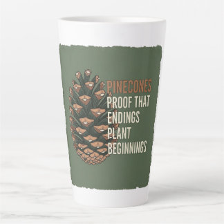 Caneca De Café Latte Promessa Evergreen - design de pinho