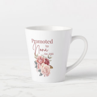Caneca De Café Latte Promovido a Nona Mug - Presente da Avó Floral