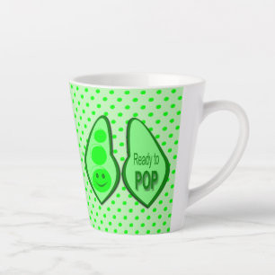 Caneca De Café Latte Prontos para a Pop Grávida de Ervilha Verde
