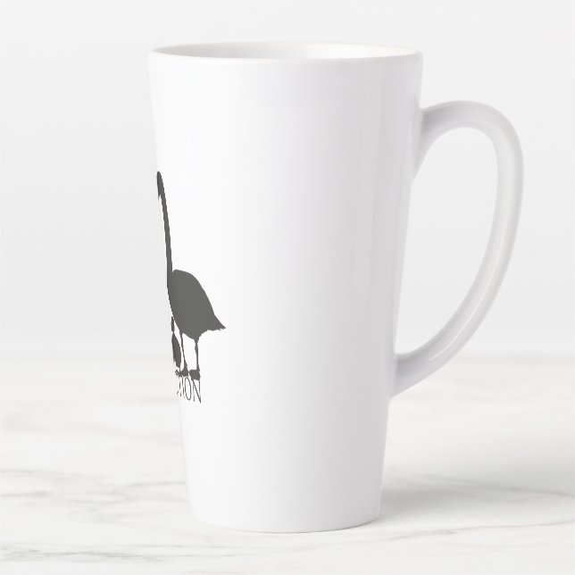 Caneca De Café Latte Proteção permanente de cisnes (Direita)