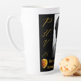 Caneca De Café Latte Proverbs 31 Mulher Preta e Amarela Lata Grande