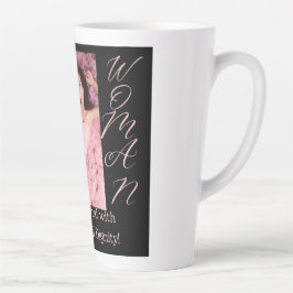 Caneca De Café Latte Proverbs 31 Mulher Preta e Rosa Lata