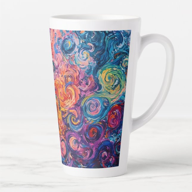 Caneca De Café Latte Psicodélicos Psicodélicos - Pintura a óleo (Direita)