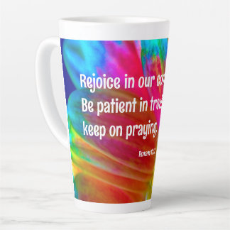 Caneca De Café Latte Psychedelic Daisy Romans 12:12 Latte Mug