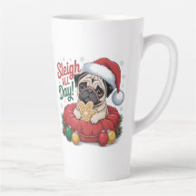 Pug Christmas Mug – Sleigh All Day Holiday Coffee 