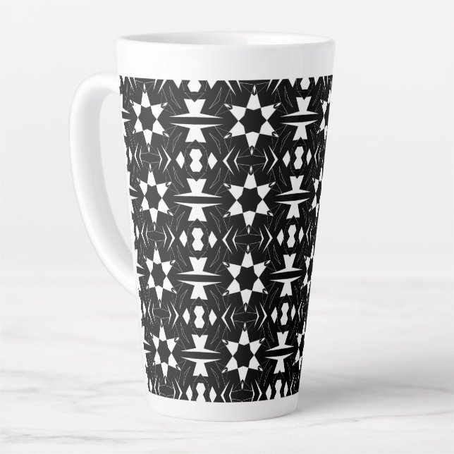 Caneca De Café Latte Pulso Monocromático (Ângulo esquerdo)