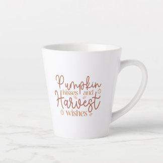 Caneca De Café Latte Pumpkin Kisses e Eixos de Colheita