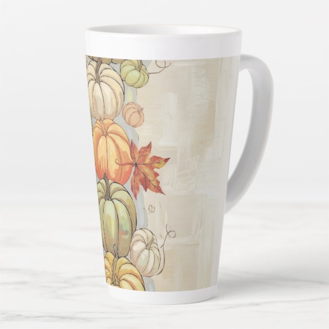 Caneca De Café Latte Pumpkins (Ângulo direito)