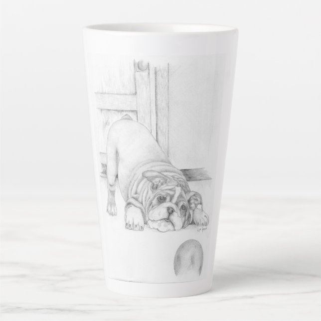 Caneca De Café Latte Puppy Reproduzido (Frente)